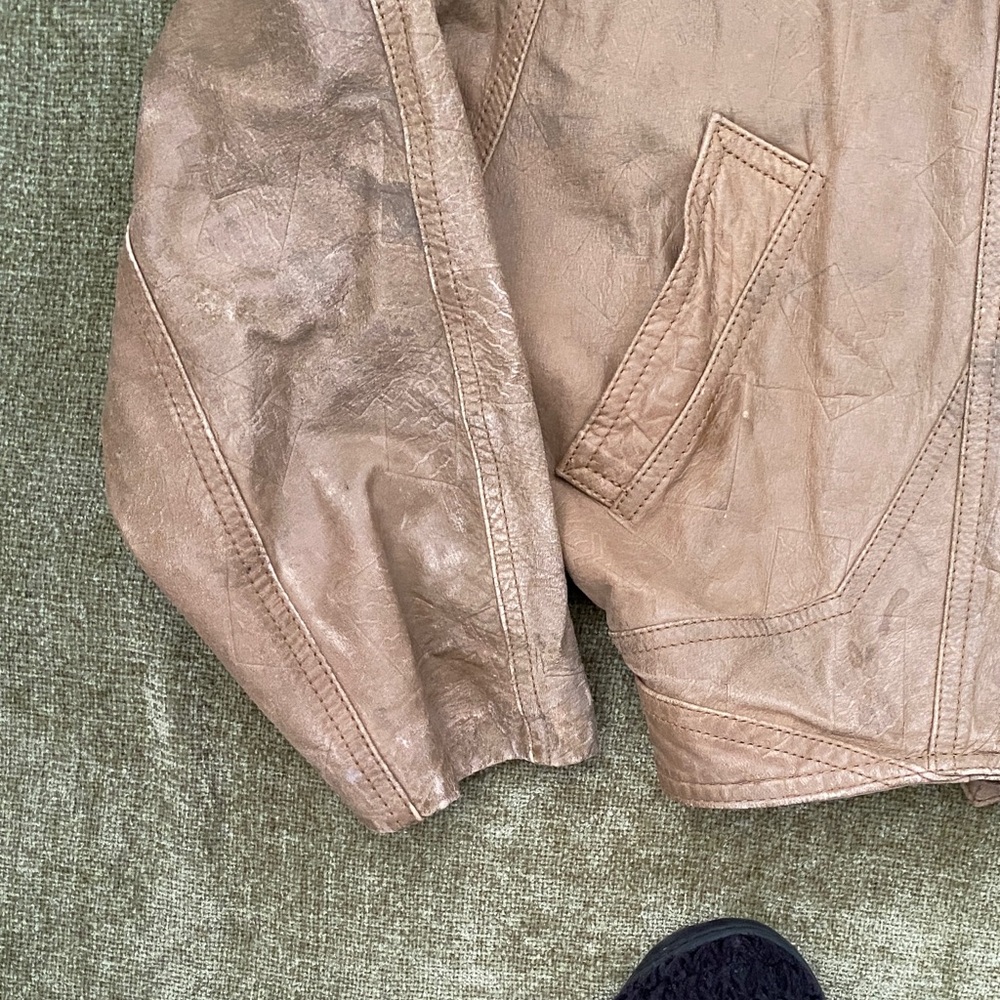 Wilsons Leather Cropped Dusty Rose Leather Jacket - Women's - Picture 3 of 4